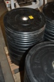 Set of (12) Pendlay Bumper Plates - 10 to 45 lbs