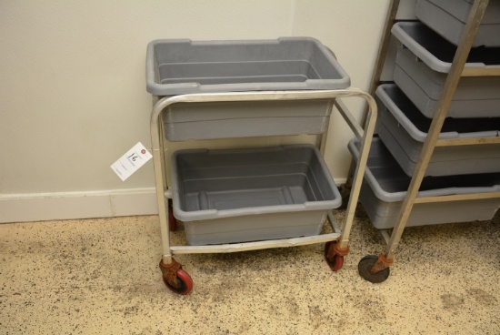 2 Tote Rolling Meat Cart