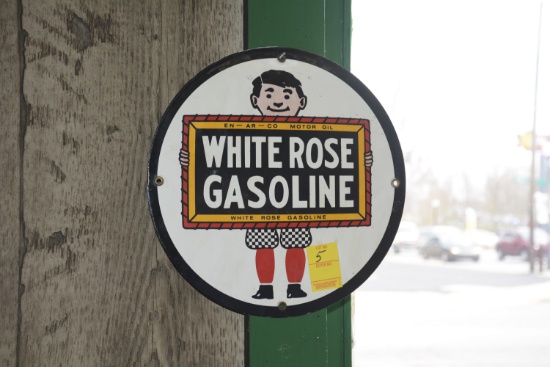 White Rose Gasoline Sign