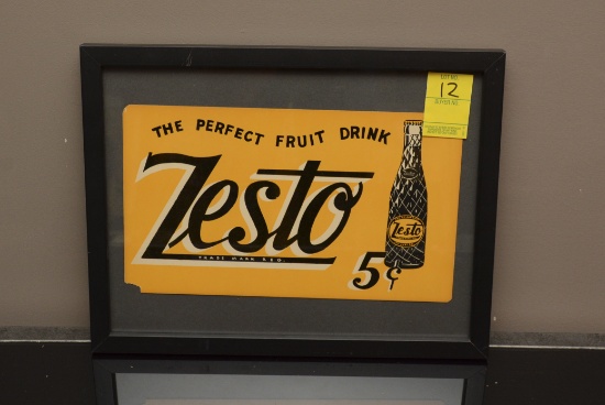 The Perfect Fruit Drink Zesto 6" x 10 1/2"  - Paper Sign Framed