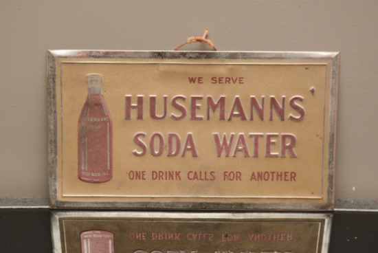Hussemans Soda Water Sign 11" X 6 1/2"