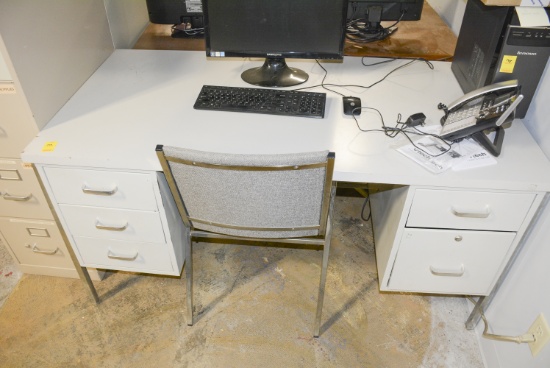 DOUBLE PEDASTAL DESK AND CHAIR