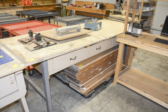 WORK TABLE W/ DRAWERS - 8'