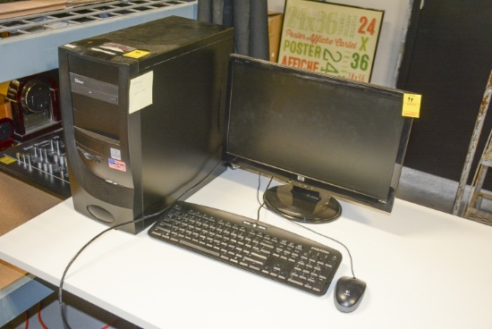 DESKTOP COMPUTER WITH MONITOR AND KEYBOARD