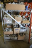 METAL SHELF AND LARGE QUANTITY OF PLASTER RINGS