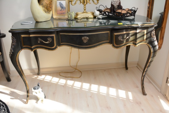 Black Ladies Writing Desk & Matching Chair