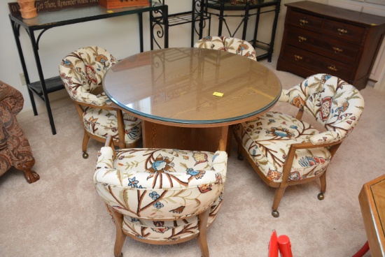 Round Table With 4 Captains Chairs