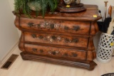 3 Drawer Walnut Chest With Hand Painted Stenciling