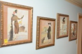 Set Of 4 Traveling Lady Prints