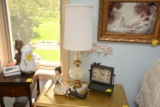 Lamp, Clock & Lady Figurine