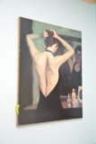 Long Skinny Mirror & Lady Getting Dressed Print