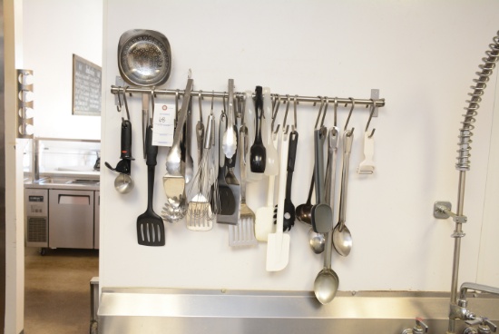 Commercial Utensils and Wall Holder