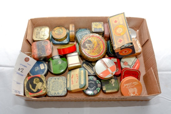 Flat of Vintage Pill Tins