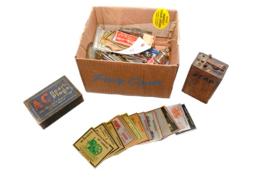 Box of Portland Show Plates, Spark Plug, Vintage Oilers, Wrenches