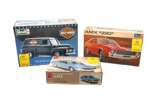 (3) Model Cars in boxes