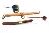 Single Tree; Granite Pan; Foundry Ladle; Corn Knife