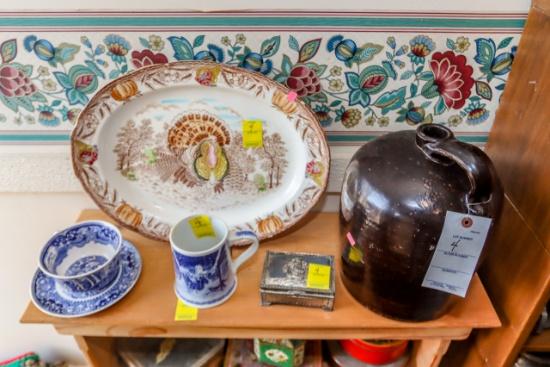 Turkey Platter; Mug; Dresser Box; Cup & Saucer; Field Jug