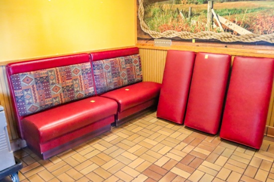 (3) Vinyl Bench Seats & (3) Vinyl Cushions, 42" long