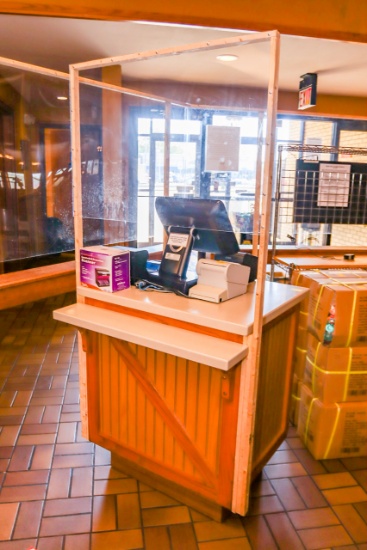 Wood Check Out Station, Solid Surface Top