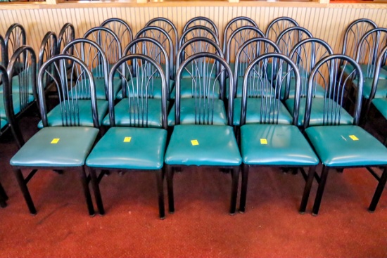 (20) Black Dining Chairs w/vinyl seats, Various Conditions, Preview for Condition