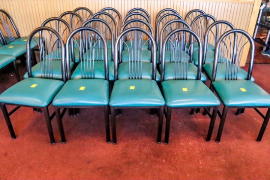 (20) Black Dining Chairs w/vinyl seats, Various Conditions, Preview for Condition