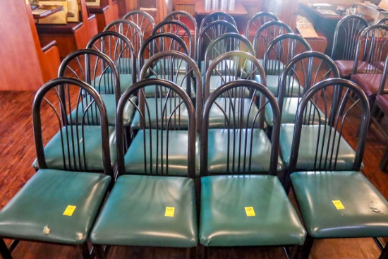 (20) Black Dining Chairs w/vinyl seats, Various Conditions, Preview for Condition