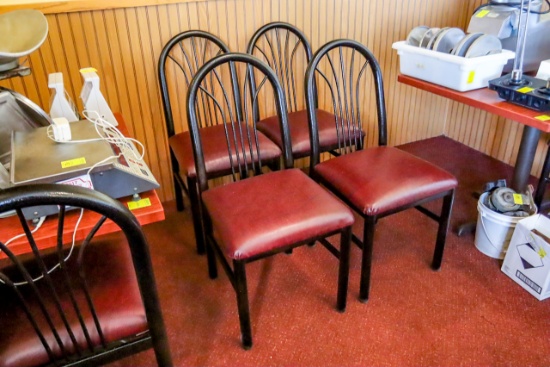 (20) Black Dining Chairs w/vinyl seats, Various Conditions, Preview for Condition
