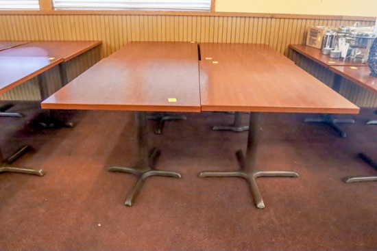 (4) Pedestal 4 Top Restaurant Tables
