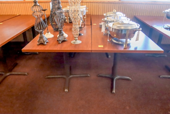 (4) Pedestal 4 Top Restaurant Tables