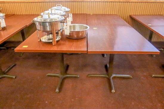 (4) Pedestal 4 Top Restaurant Tables