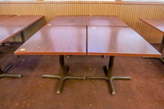 (4) Pedestal 4 Top Restaurant Tables
