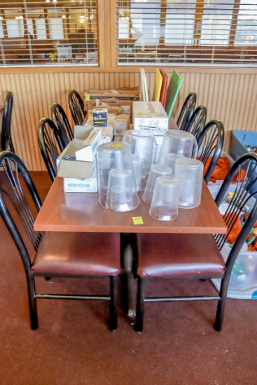 (4) Pedestal 4 Top Restaurant Tables