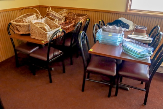 (2) Pedestal 6-Top Restaurant Tables