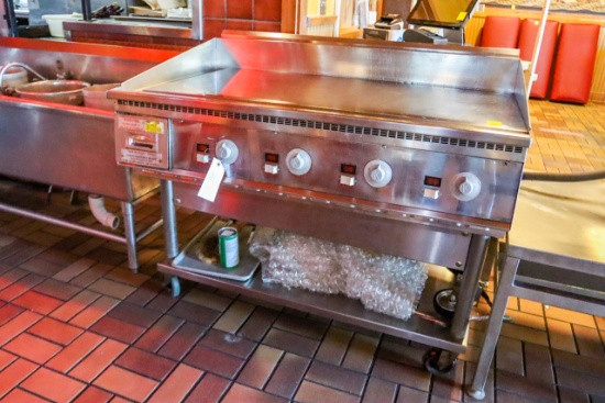 Nickle Plate Finish 48" Flat Top Grill, Keating, Electric, Miraclean