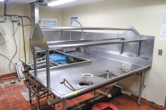 Wrap Around Stainless Steel Dishwasher Line w/multi sinks & additional SS parts