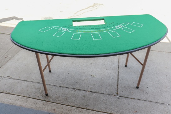 Black Jack Padded Felt Table with Foldable Legs and Cover