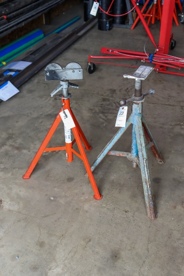 (1) Ridgid RJ-99 Material Stand and (1) Unmarked Material Stand