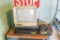 Zenith Data Systems Monitor and Computer Monirot Stand and Flat of cords, misc