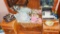 Empty Jewelry Boxes, T-shirt, hair clips and pins, hats and mirrors