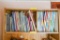 Walt Disney Gallery Books and other books on top shelf