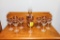 Glass decanter with 9 brandy glasses