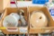 2 Boxes with Vintage Lights and Globes