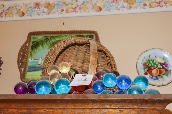 Acryllic Grapes and Basket
