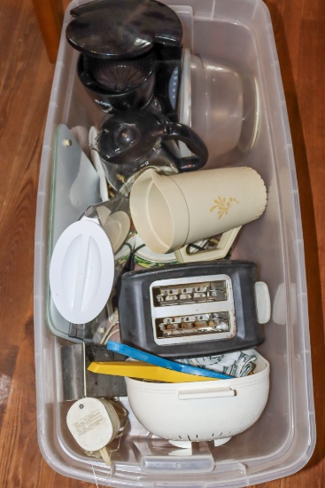Tote with kitchen appliances and storage