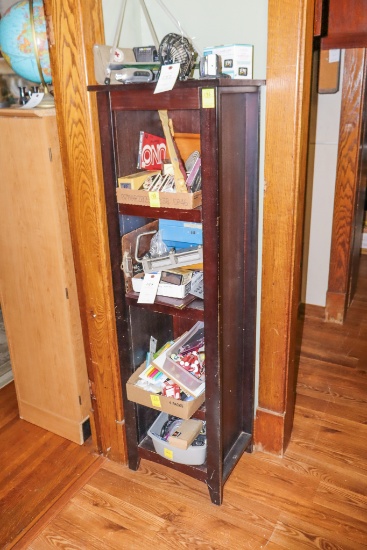 4 Shelf Wood Storage Cabinet 63x19x15 (no contents)
