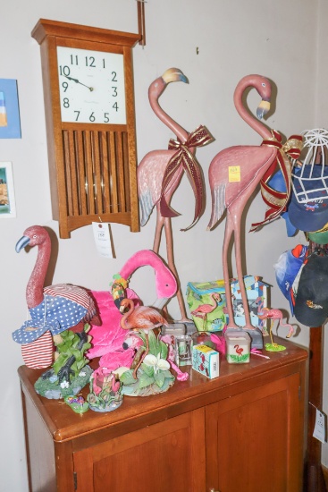 Large assortment of flamingo items