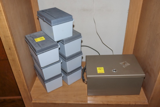 Daytimer file boxes and metal file box