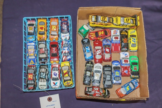1 Flat and 1 Tray of Nascar / Racing Hot Wheels