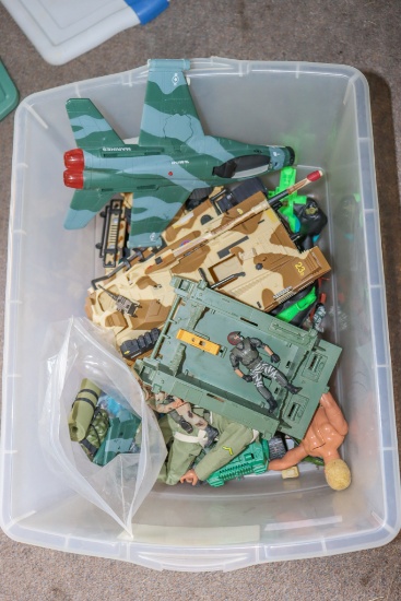 Tote with GI Joe and Toys