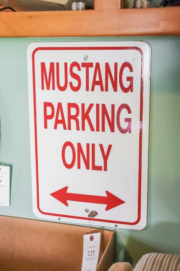 Mustang Parking Only Porcelain Sign